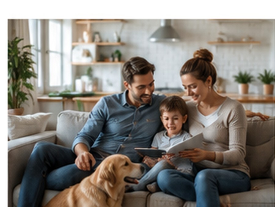 Family reviewing personal insurance options